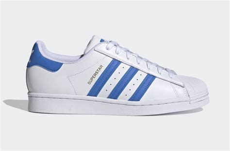 adidas superstar blauw rode streep|Adidas Superstar blue leather.